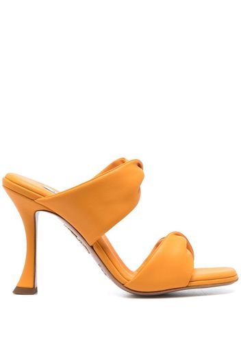 Aquazzura Twist 95mm leather mules - Orange