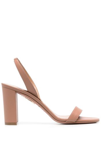 Aquazzura 90mm heeled leather mules - Nude