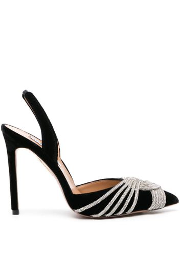 Aquazzura Gatsby 105mm crystal-strap pumps - Schwarz