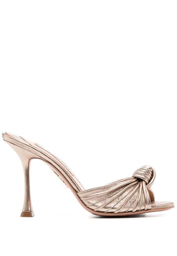 Aquazzura Atelier 95mm leather mules - Gold