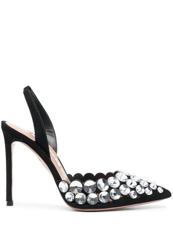 Aquazzura Maxi-Tequila 110mm crystal-embellished pumps - Schwarz