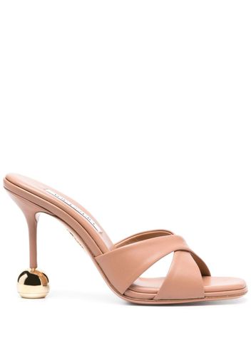 Aquazzura Darling 105mm leather mules - Nude