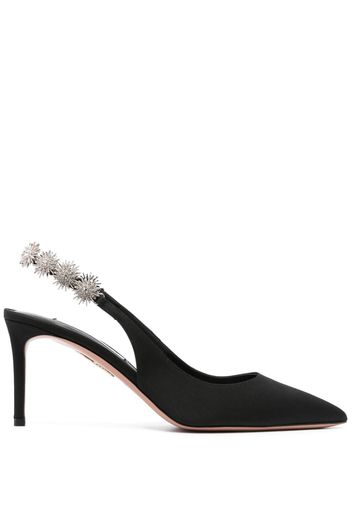 Aquazzura 90mm crystal-embellished slingback pumps - Schwarz