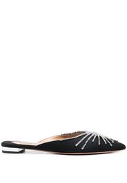 Aquazzura Sunshine Mules mit Kristallen - Schwarz