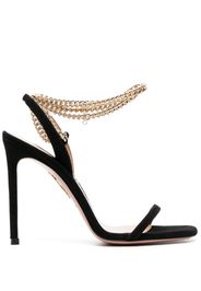 Aquazzura 116mm chain-link suede pumps - Schwarz