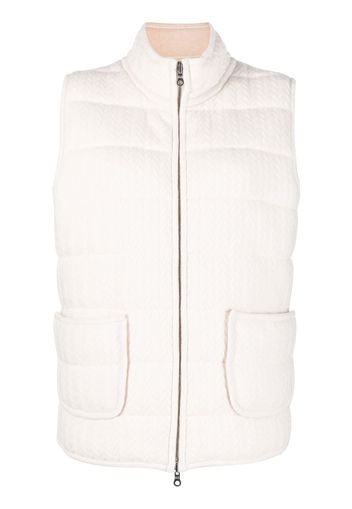 arch 4 textured-knit padded gilet jacket - Nude