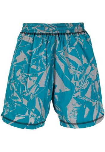 Aries abstract pattern elasticated shorts - Blau