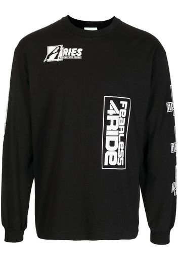 Aries logo-print longsleeved top - Schwarz