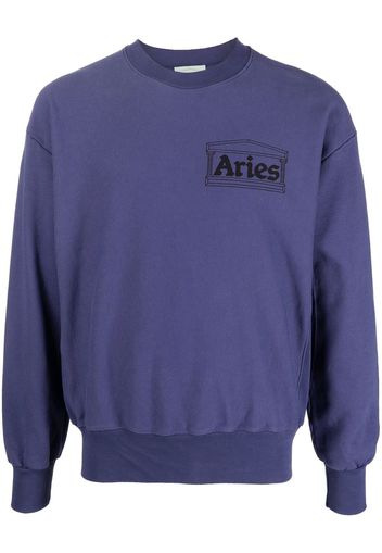 Aries logo-print crew neck jumper - Blau