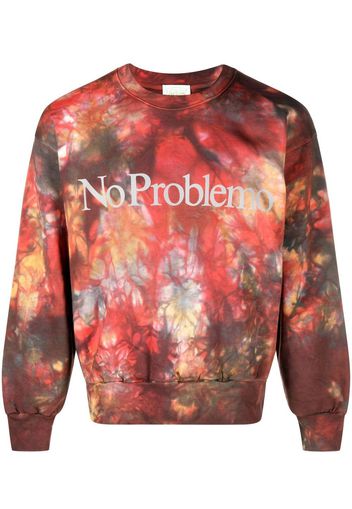 Aries tie-dye print crew neck jumper - Orange