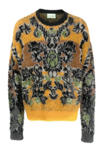 Aries Fleur patterned-jacquard jumper - Gelb