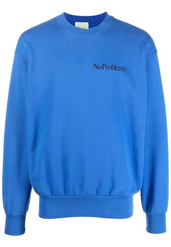 Aries logo-print crew-neck sweatshirt - Blau