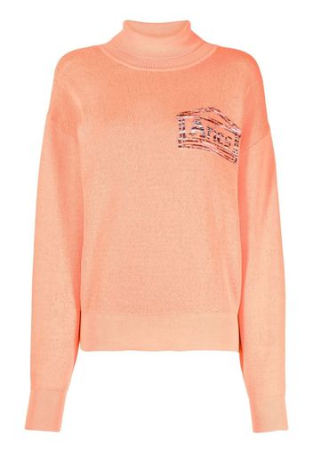 Aries Rollkragenpullover mit Logo-Print - Orange