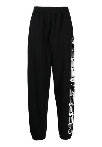 Aries logo-print cotton track pants - Schwarz