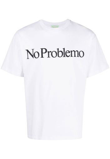 Aries No Problemo print cotton T-shirt - Weiß