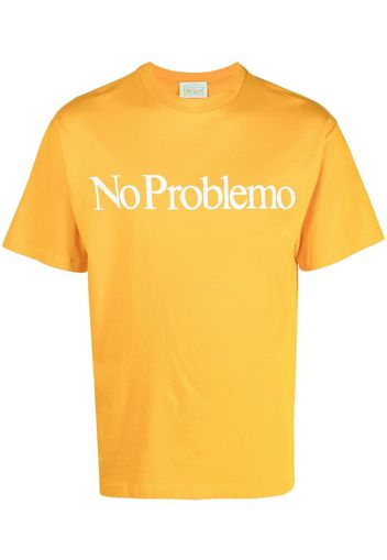 Aries No Problemo print T-shirt - Orange