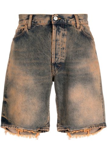 Aries distressed denim shorts - Orange