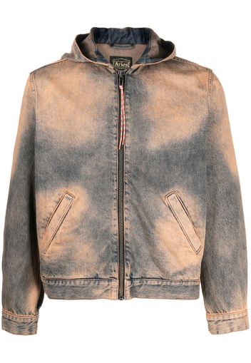 Aries Acid Wash hooded jacket - Nude