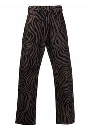 Aries Gerade Jeans mit Tiger-Print - Schwarz