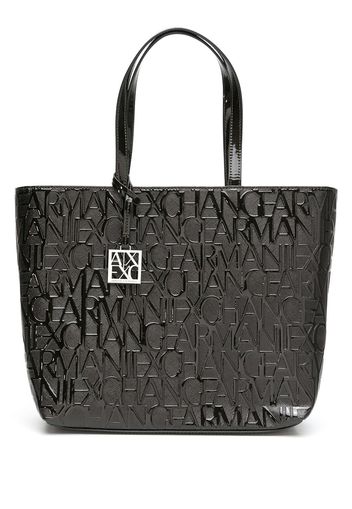 Armani Exchange Shopper mit Monogramm-Print - Schwarz