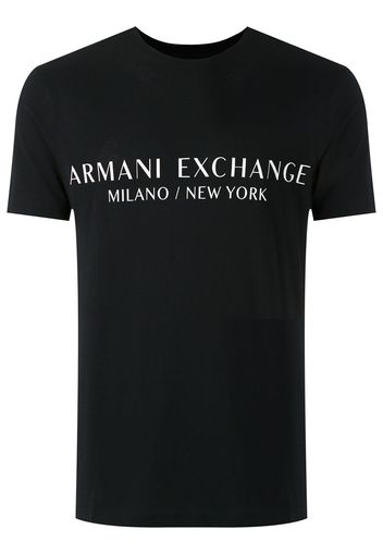 Armani Exchange T-Shirt mit Logo-Print - Schwarz