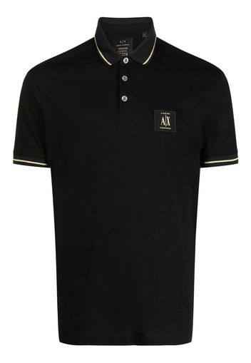 Armani Exchange logo-patch polo shirt - Schwarz