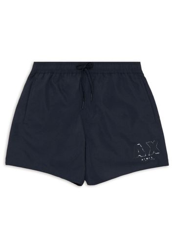 Armani Exchange logo-patch swim shorts - Blau