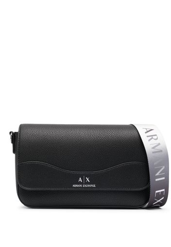 Armani Exchange logo-print leather crossbody bag - Schwarz