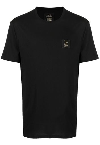 Armani Exchange T-Shirt mit Logo-Patch - Schwarz