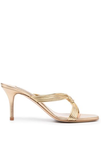 Arteana Capri 75mm metallic mules - Gold