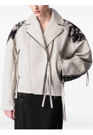 ARTICLE TEN lace-panelling jacket - Nude