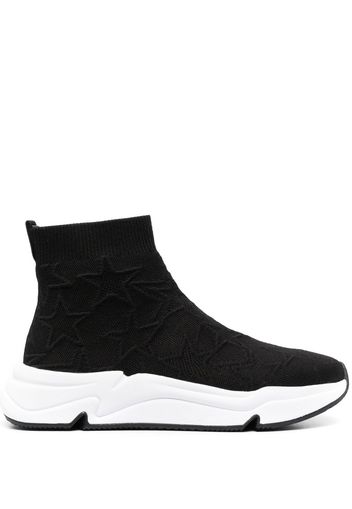 Ash Miss Flower knitted high-top sneakers - Schwarz