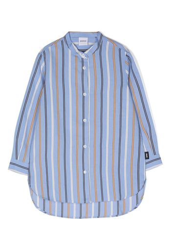 Aspesi Kids striped band-collar shirt - Blau