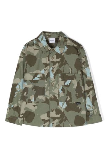 Aspesi Kids camouflage-print cotton shirt - Grün