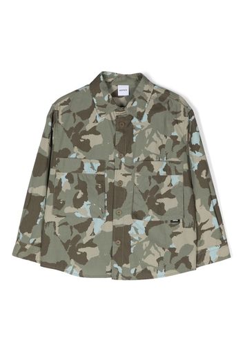 Aspesi Kids camouflage-print two-pocket shirt - Grün