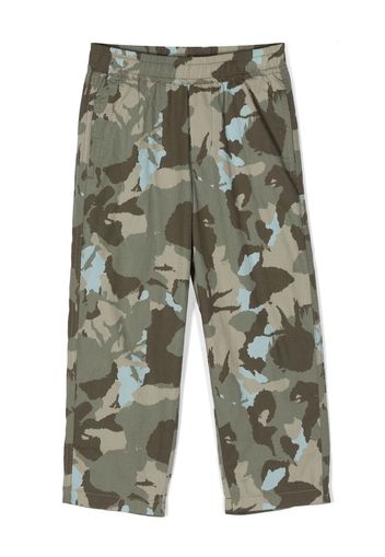 Aspesi Kids camouflage-print straight trousers - Grün