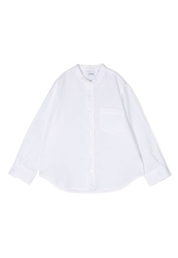 Aspesi Kids collarless patch pocket shirt - Weiß