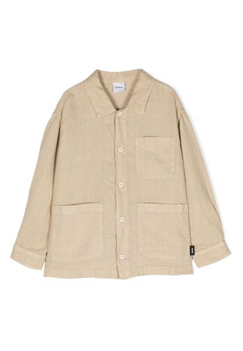 Aspesi Kids button-fastening linen shirt - Nude