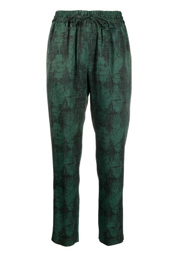 ASPESI Cropped-Hose mit grafischem Print - Grün