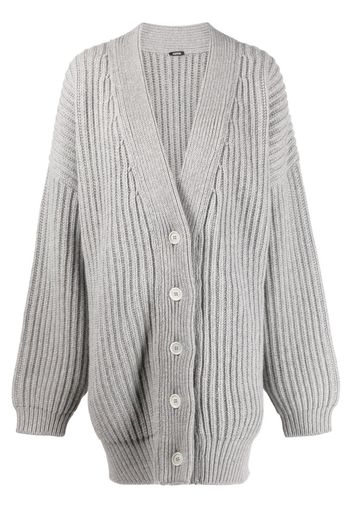 ASPESI oversized chunky ribbed knit cardigan - Grau