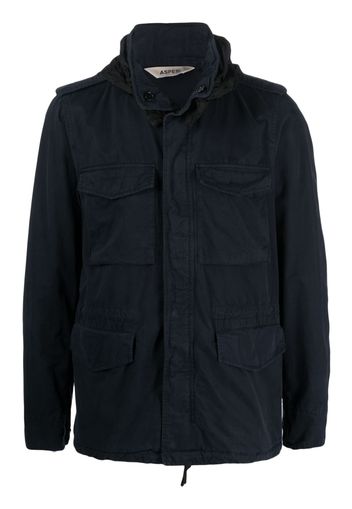 ASPESI concealed hood military jacket - Blau