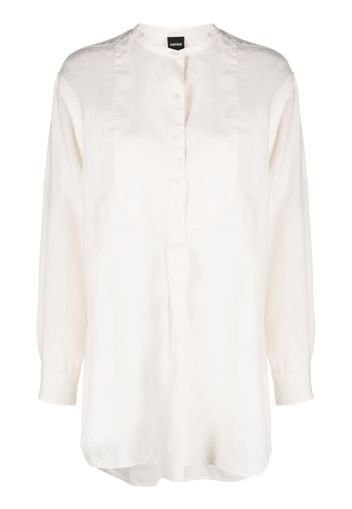 ASPESI collarless linen shirt - Nude