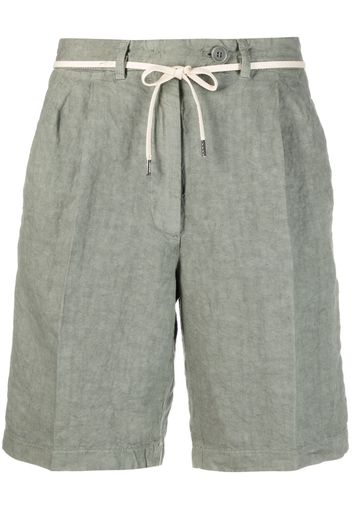 ASPESI tie-waist linen shorts - Grün