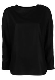 ASPESI wide-neck long-sleeved blouse - Schwarz