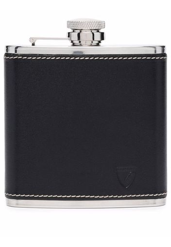 Aspinal Of London contrast stitching hip flask - Schwarz