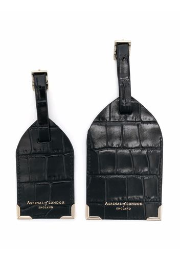 Aspinal Of London set of 2 luggage tags - Schwarz