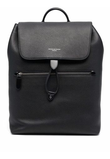 Aspinal Of London Reporter grained-effect backpack - Schwarz