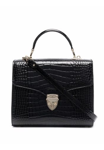 Aspinal Of London Mayfair crocodile-embossed leather bag - Schwarz