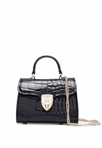 Aspinal Of London Mayfair nano crocodile-embossed bag - Schwarz