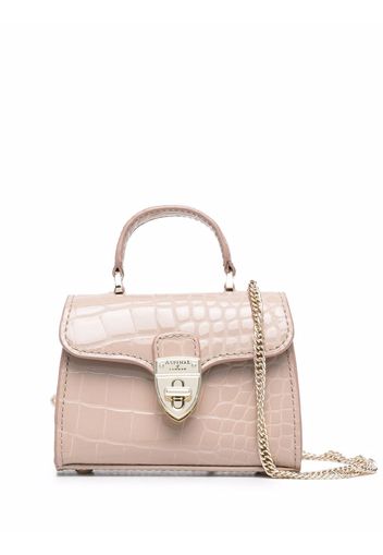 Aspinal Of London Mayfair nano crocodile-embossed bag - Nude